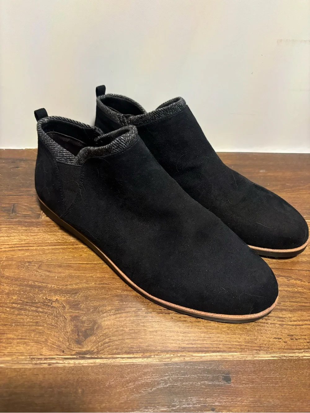 LifeStride by Velocity Women's Black Suede Ankle Booties - Slip-On Comfort
